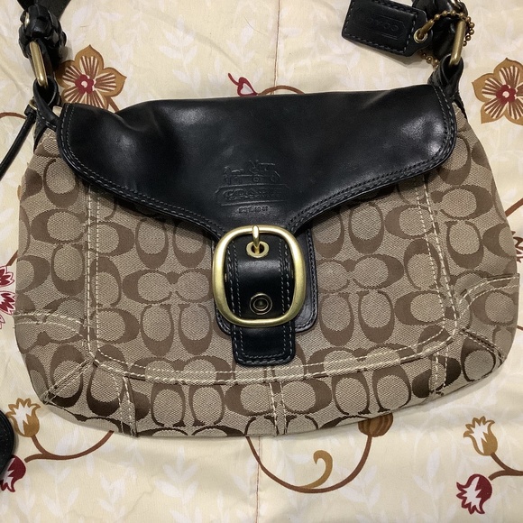Coach Handbags - Coach Beige and Black purse with matching wallet